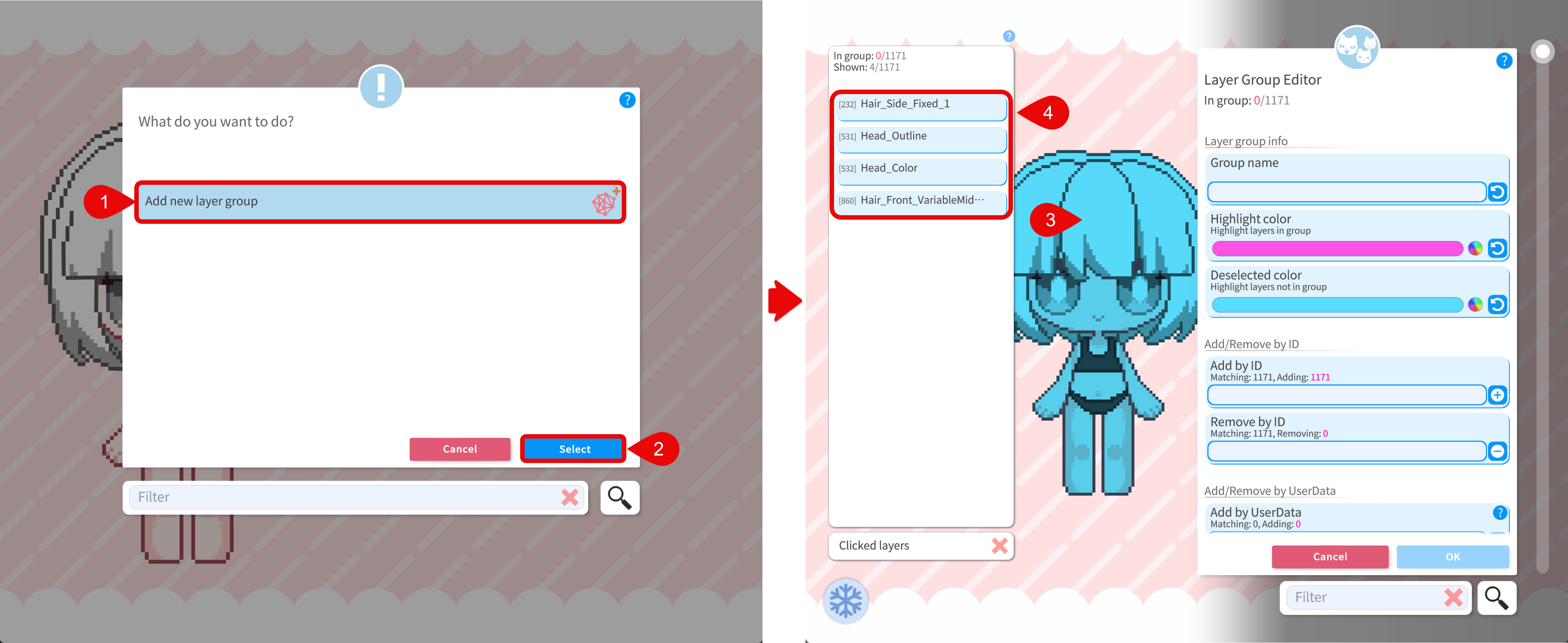 Add a new layer / ArtMesh group